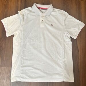 Vineyard Vines White Polo with Red Trim